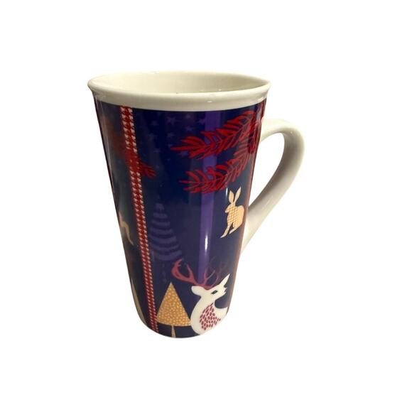 "Starbucks" Set Of 2 Tall Coffee Mugs 18 OZ Cups Bistro Purple Christmas Deer - Picture 6 of 15